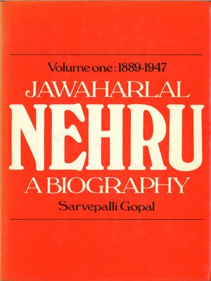 cover image of Jawaharlal Nehru;a Biography Volume 1 1889-1947